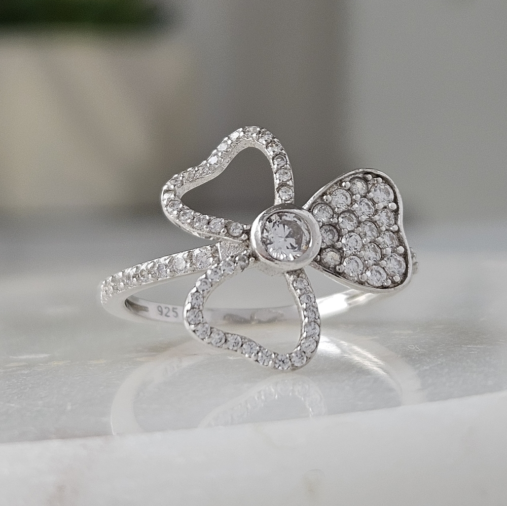 Floral ring, 925 Sterling Silver Flower Ring Collection Charmed Aroma